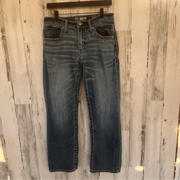 BKE Men’s Jake Bootleg Blue Denim Jeans Size  32X29 Zip & Button Closure - Picture 1 of 10